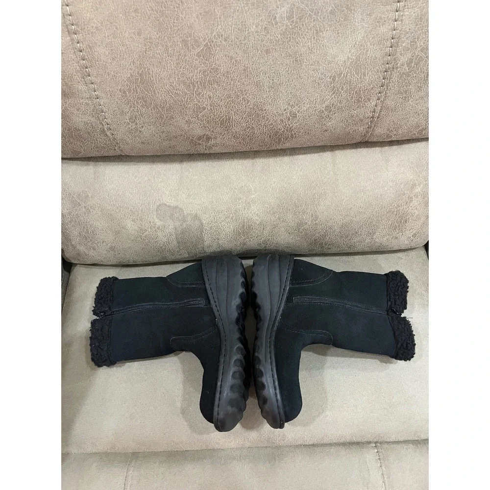 American Eagle Women's Haile Boots  8 Black Good Suede Faux‎ Fur Zipper